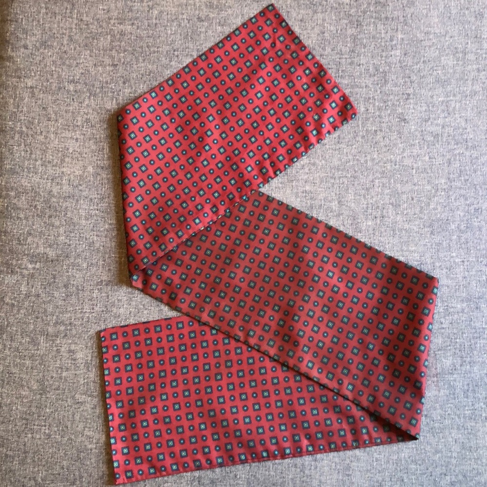 Vintage Burgundy Patterned Scarf